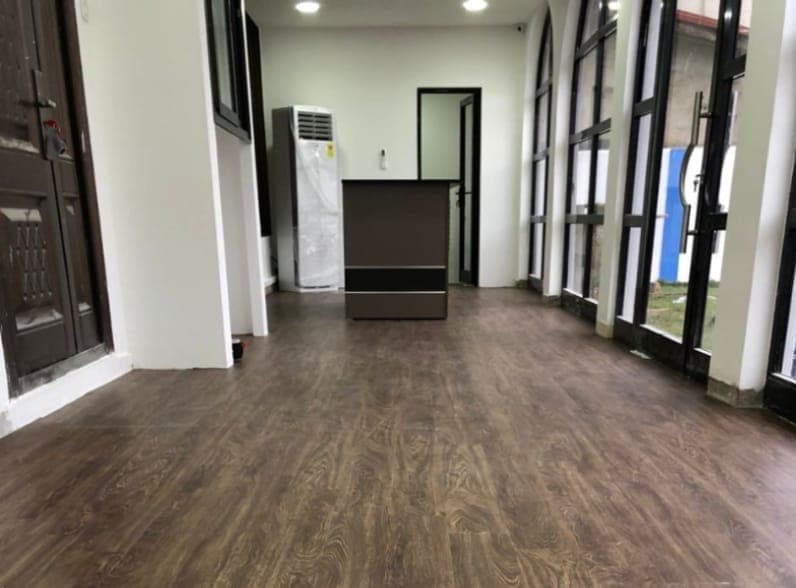 Clean commercial interior with smooth white walls and an even finished surface